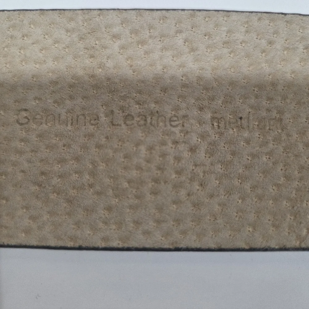 Calvin Klein Platinum Color Wide Leather Belt - Picture 6 of 7
